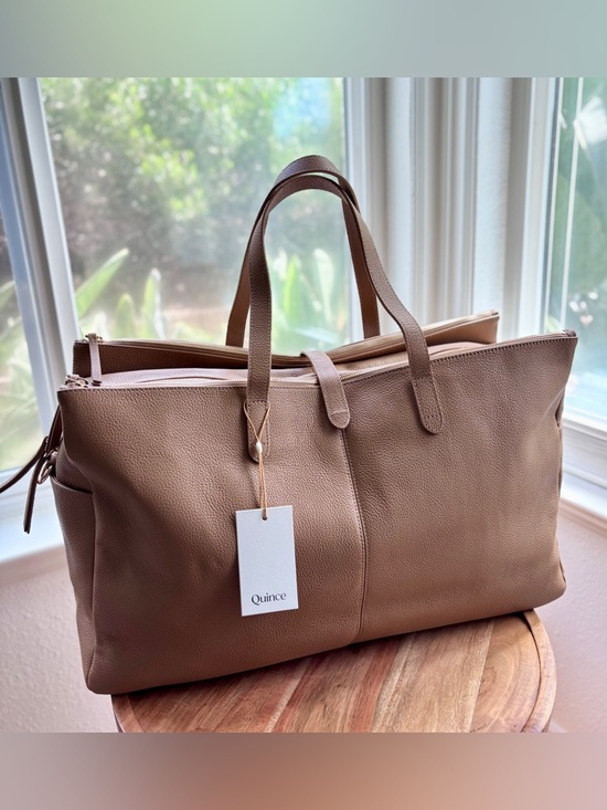 Quince Handbags - Quince Italian Leather Weekender Bag Golden Tan Travel Duffel Tote NWT